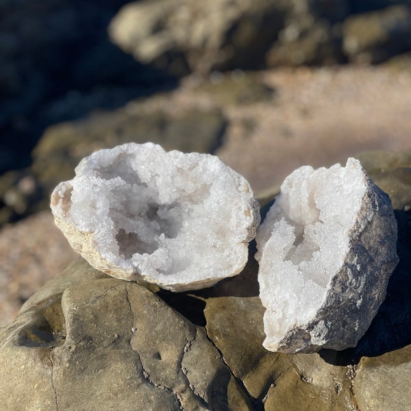 7 lb Extra Large White Quartz Moroccan Geode-Clear Quartz Crystal - Crystal Geode