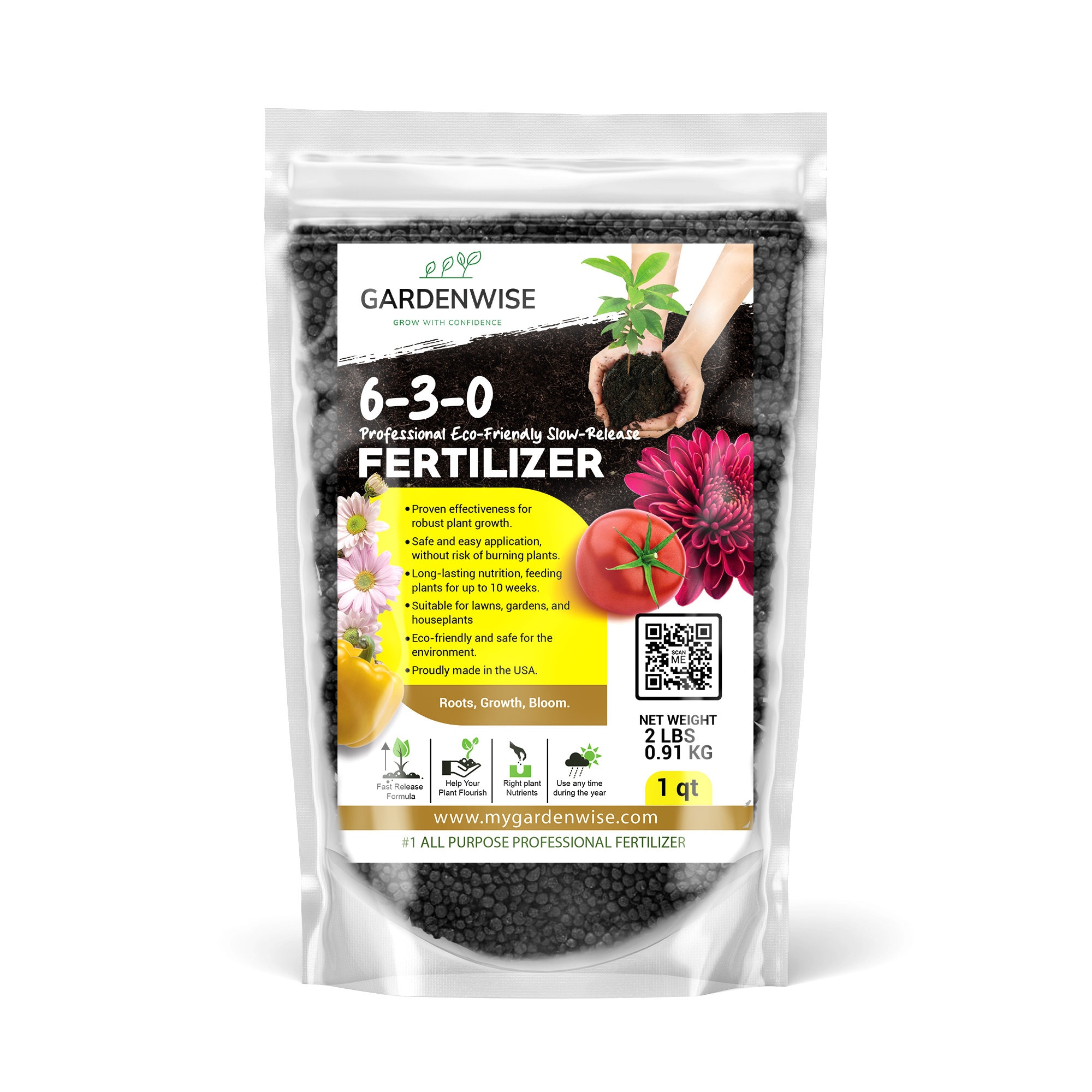 GARDENWISE 6-3-0 All-purpose Professional Eco-friendly Slow-release  Nitrogen Fertilizer; Iron & Calcium, Non-burning,enhances Soil Structure -  Etsy