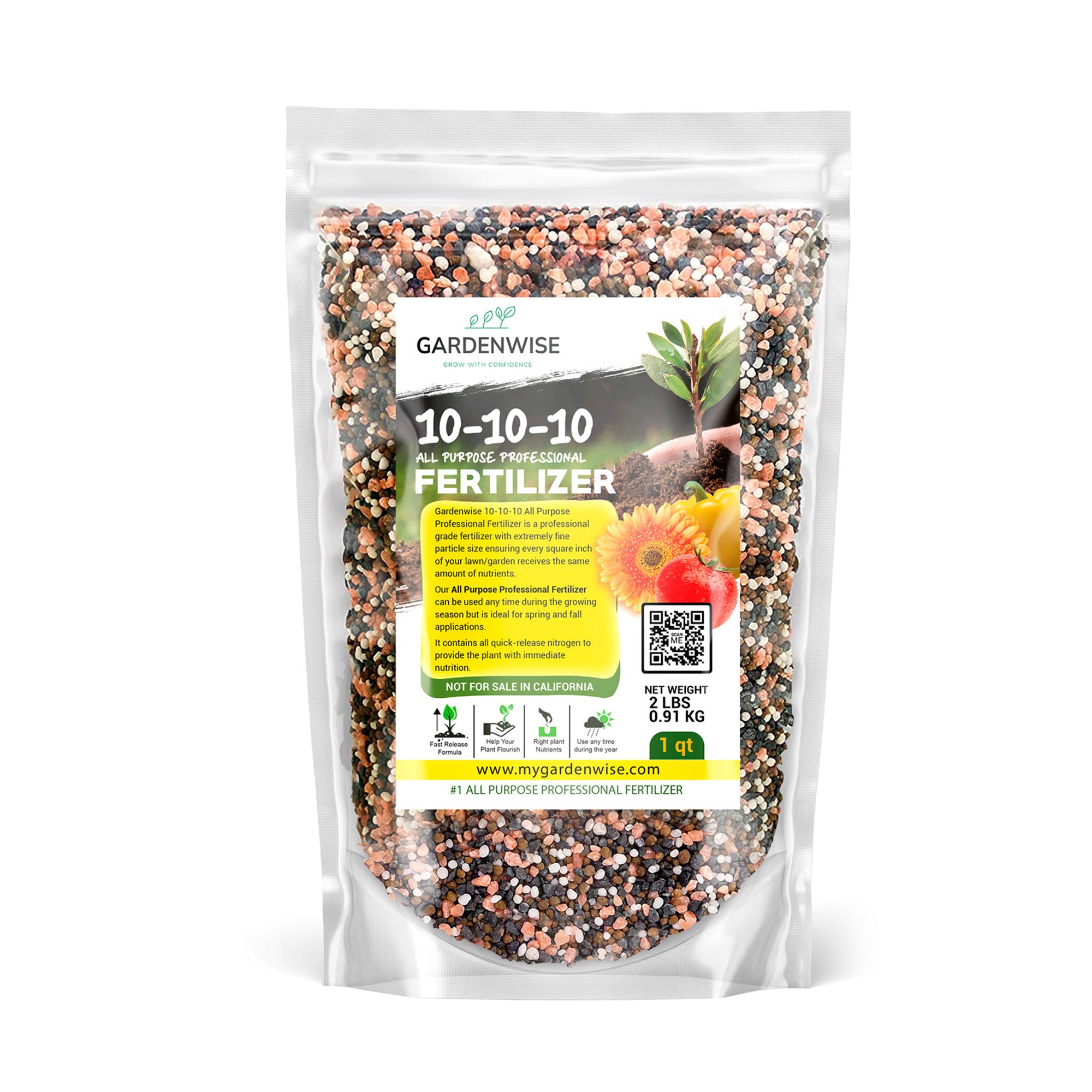 Gardenwise 10-10-10 All-Purpose Professional Fertilizer Plant Food for Indoor/Outdoor Gardening