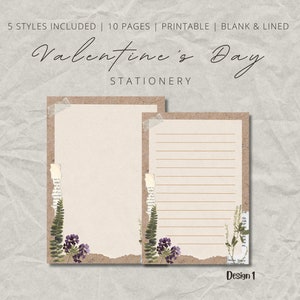 Papelería San Valentín / Papelería Amor / Notas / Imprimible / 5 Estilos / Escritura de Cartas / Descarga Inmediata / Regalo para ella/él