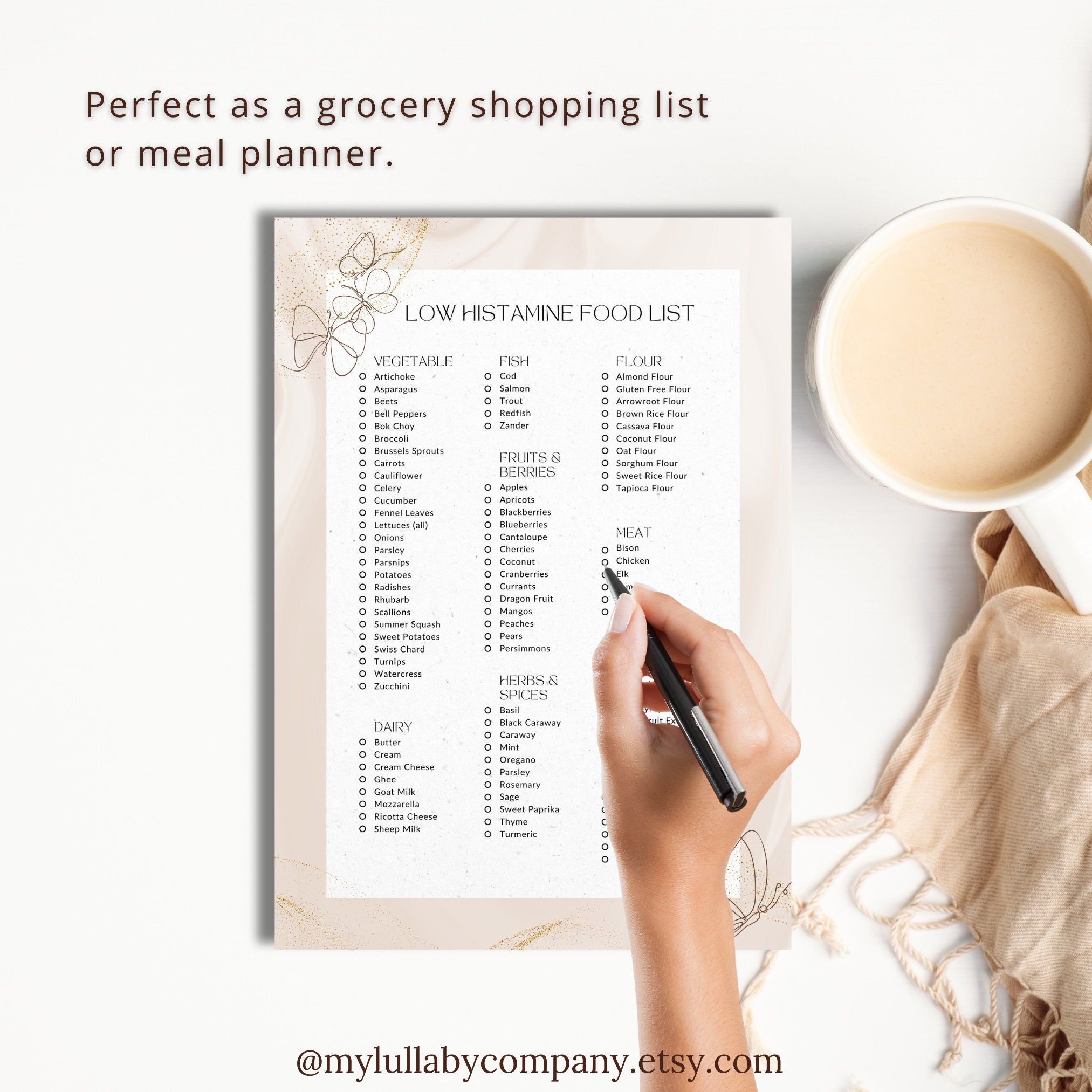 Low Histamine Food List | Grocery List | Low Histamine Diet | Food List ...
