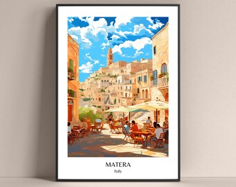 Matera Cartel Italia Matera Sassi Viaje Impresión Matera Impresión Sassi Matera Italia Cartel de viaje Italia Imprimir Regalo Italia Imprimir Stampe Italia Sello