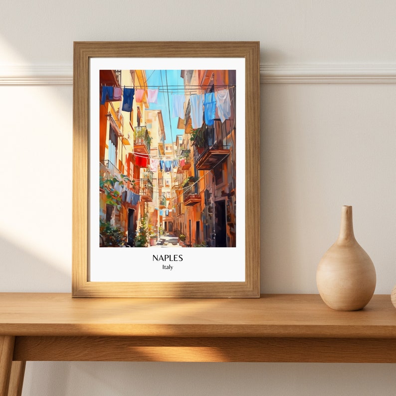 Poster Napoli Poster stile di vita italiano Stampa Napoli Poster Neapel Stampa lavanderia Stampa Campania Napoli Poster Viaggio Stampa Napoli Italia Poster regalo immagine 2