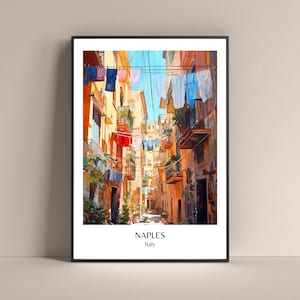 Neapel Poster Italien Lifestyle Poster Napoli Print Neapel Poster Wäscherei Print Kampanien Reise Print Geschenk Neapel Italien Stampe Napoli Poster