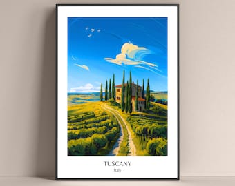 Póster de Toscana, póster de estilo de vida italiano, póster de ValdOrcia, póster de Toscana, póster de viaje de Toscana, Italia, póster de regalo de Siena, póster de regalo de Italia, póster de regalo de Italia.