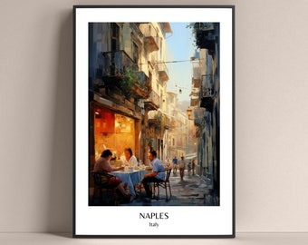 Póster de Nápoles, póster de estilo de vida italiano, impresión de Nápoles, impresión de Nápoles, póster de Nápoles, póster de viaje, póster de la calle Nápoles, póster de Italia, póster de regalo de Italia