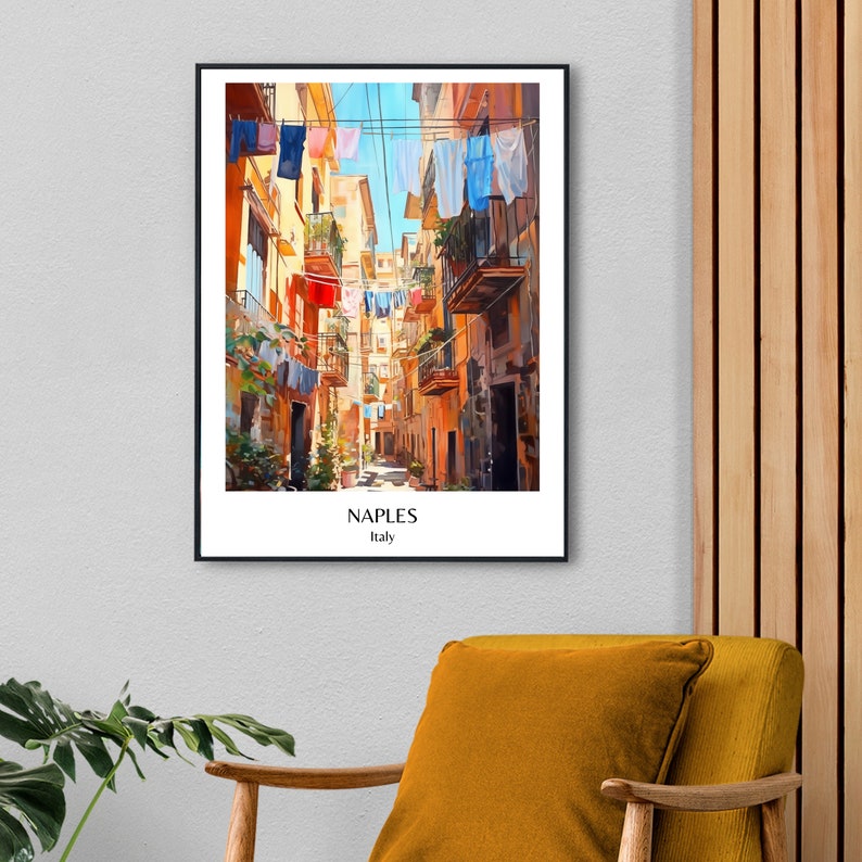 Poster Napoli Poster stile di vita italiano Stampa Napoli Poster Neapel Stampa lavanderia Stampa Campania Napoli Poster Viaggio Stampa Napoli Italia Poster regalo immagine 7