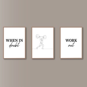 Set Of 3 Gym Prints | Home Gym Decor | Work Out Prints | Motivational Wall Decor | Fitness Wall Art | Workout Room Decor | DIGITAL DOWNLOAD