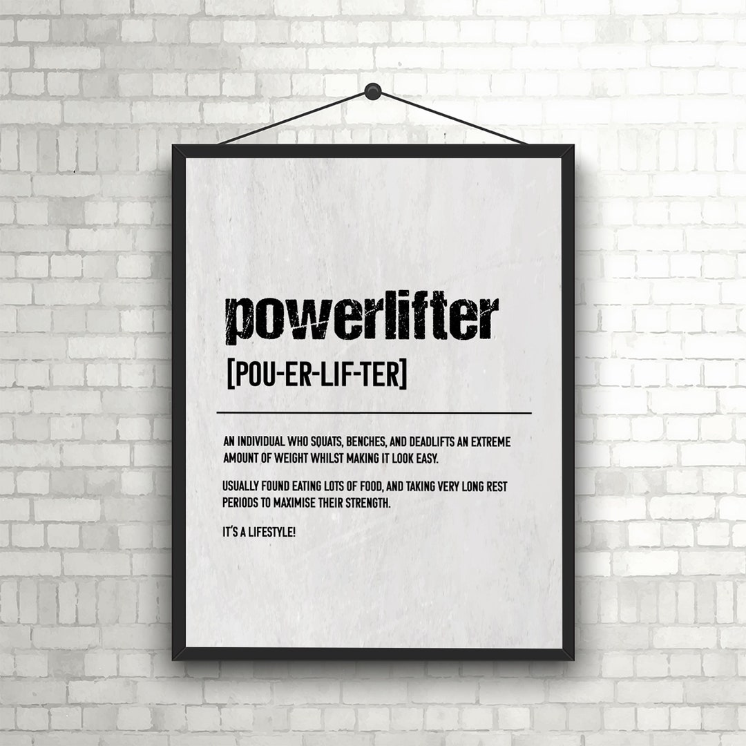 POWERLIFTER DEFINITION MEANING Printable Wall Art Bodybuilder Print