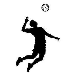 Jump Serve Action Svg Png: Bold Silhouette For Volleyball Design