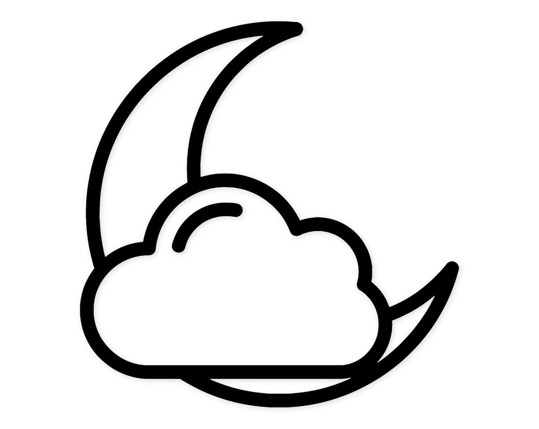 Moon and Cloud Icon Svg Png: Bold Cut File for T-shirts - Etsy Canada