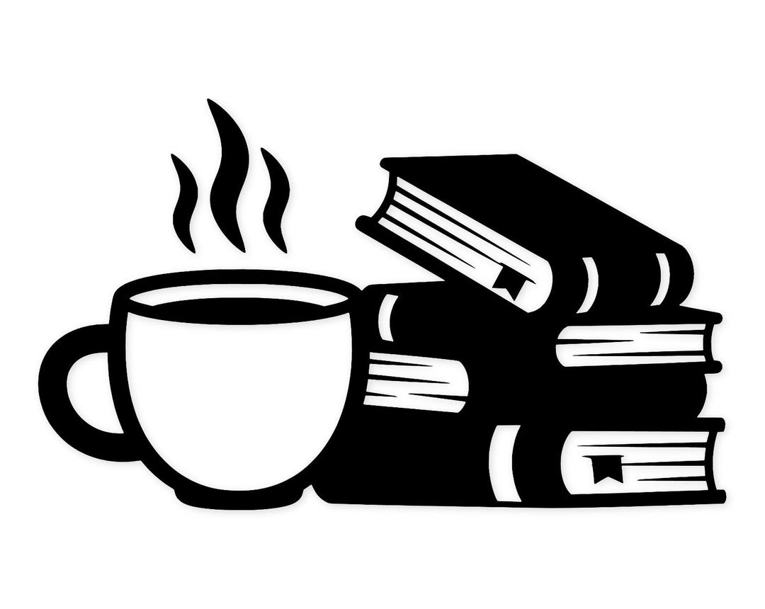 Books and Tea Icon Svg Png: Cut Ready Digital Design for Cricut ...