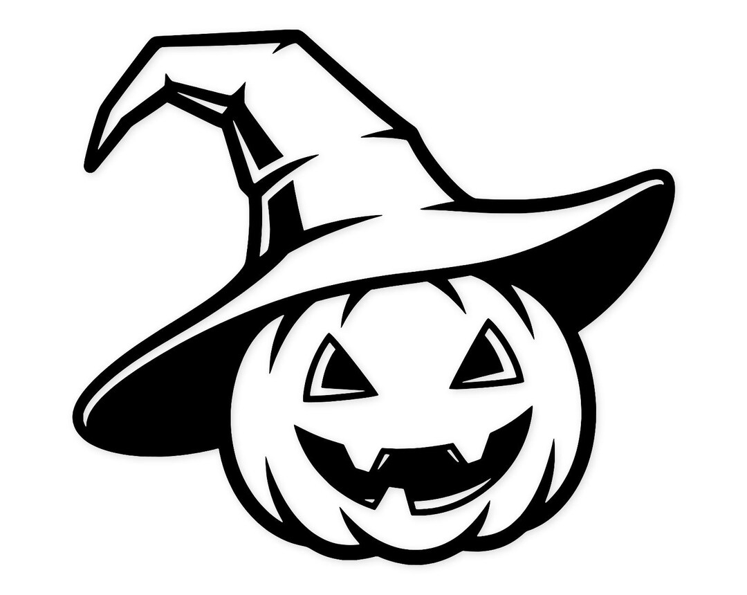 Witch Hat & Pumpkin Svg Png: Bold Cut File for Halloween Projects - Etsy