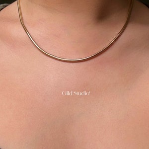 Gold Snake Chain Necklace - Gold Plated Necklace - Thin Gold Chain - Solid Gold Chain - Dainty Gold Necklace - Herringbone Necklace