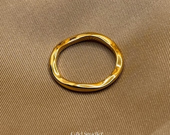 Gold Wave Ring - Gold Plated Ring - Thin Gold Ring - Gold Pinky Ring - Gold Stacking Rings - Dainty Ring - Solid Gold Ring - Gold Ring Women