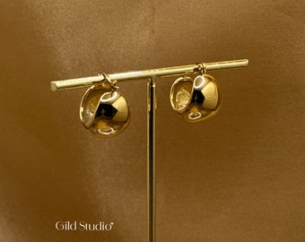 Gold Plated Earrings - Chunky Gold Earrings - Hoop Earrings - Small Gold Hoops - Gold Hoops - Solid Gold Earrings - Statement Earrings