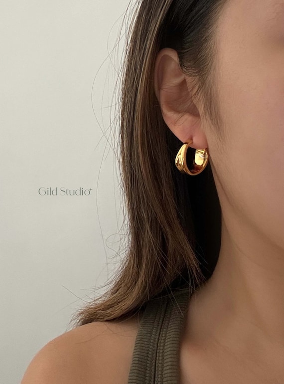Chunky Gold Hoops - Gold Hoops - Small Gold Hoops - Gold Hoop