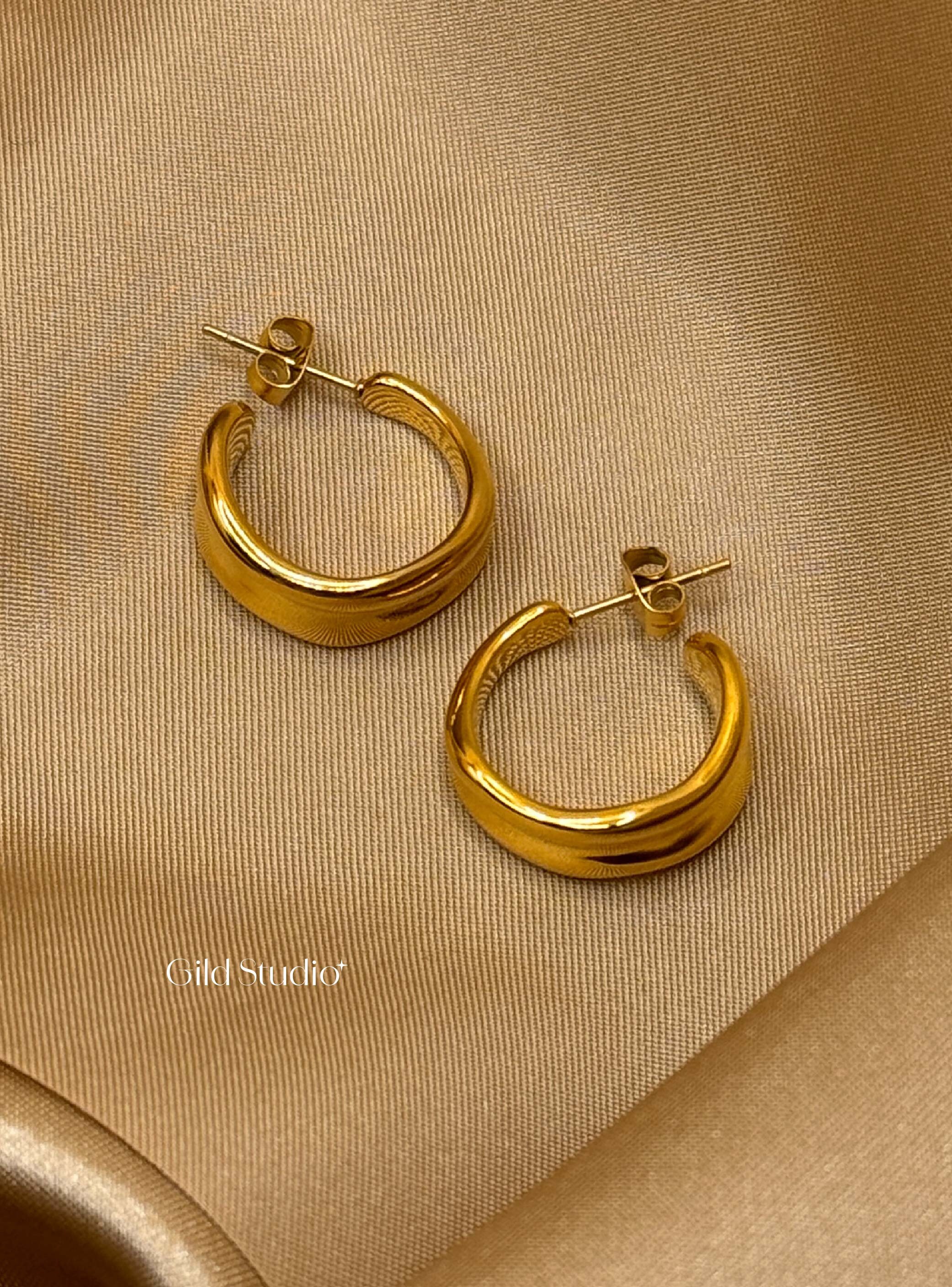 Chunky Gold Hoops - Gold Hoops - Small Gold Hoops - Gold Hoop