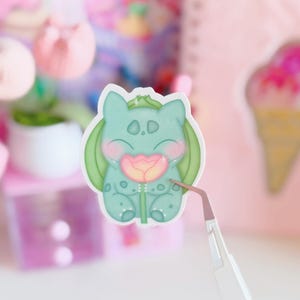 Adorable autocollant en vinyle bulbasaure