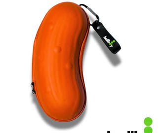 Ballboy™ – Orange Pickleball Holder | Pickle-Shaped Case Holds 3 Balls + Zipper Pocket (Balls Not Included)