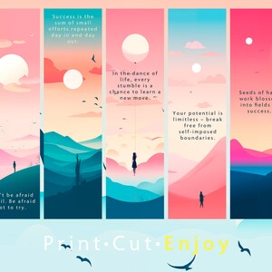 30 Motivational Quotes Bookmark Designs, Bookmark Set, Separate PNG ...