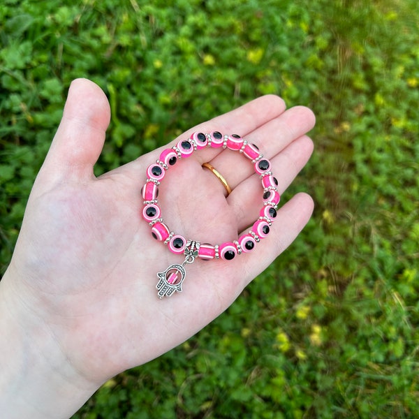 Pink Evil Eye Bracelet