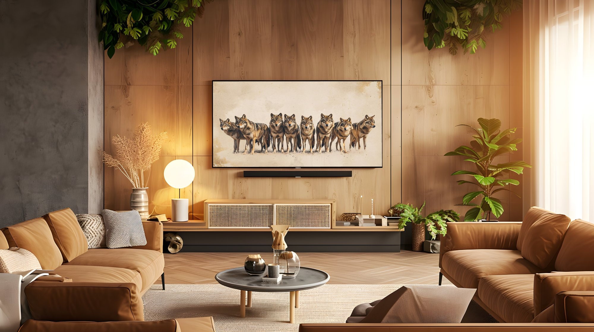 Wolf Pack Artwork for Samsung the Frame, Vintage Wolves Illustrated TV ...