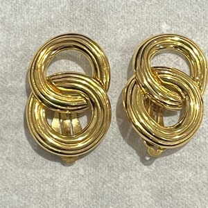 Givenchy Double Hoop Infinity  Clip On Earrings