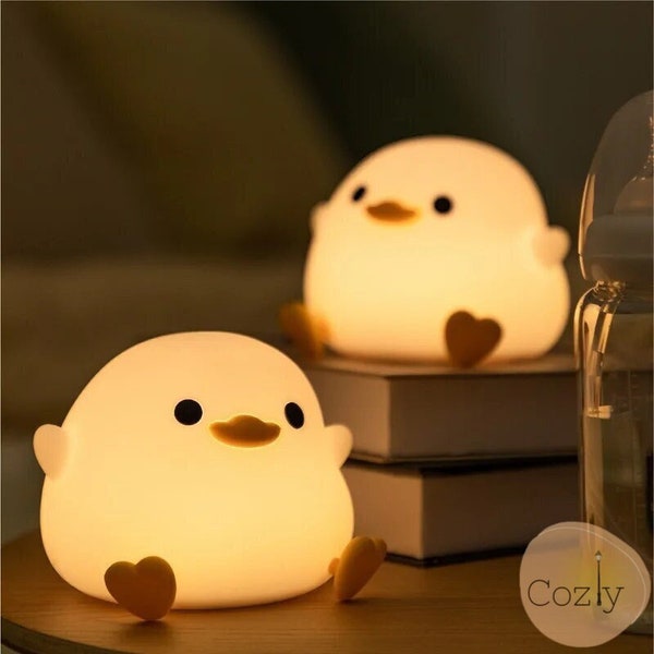 Quack Up Your Nights: Adorable Duck LED Night Light | Touch Sensor Lamp - Perfect for Nursery & Bedside