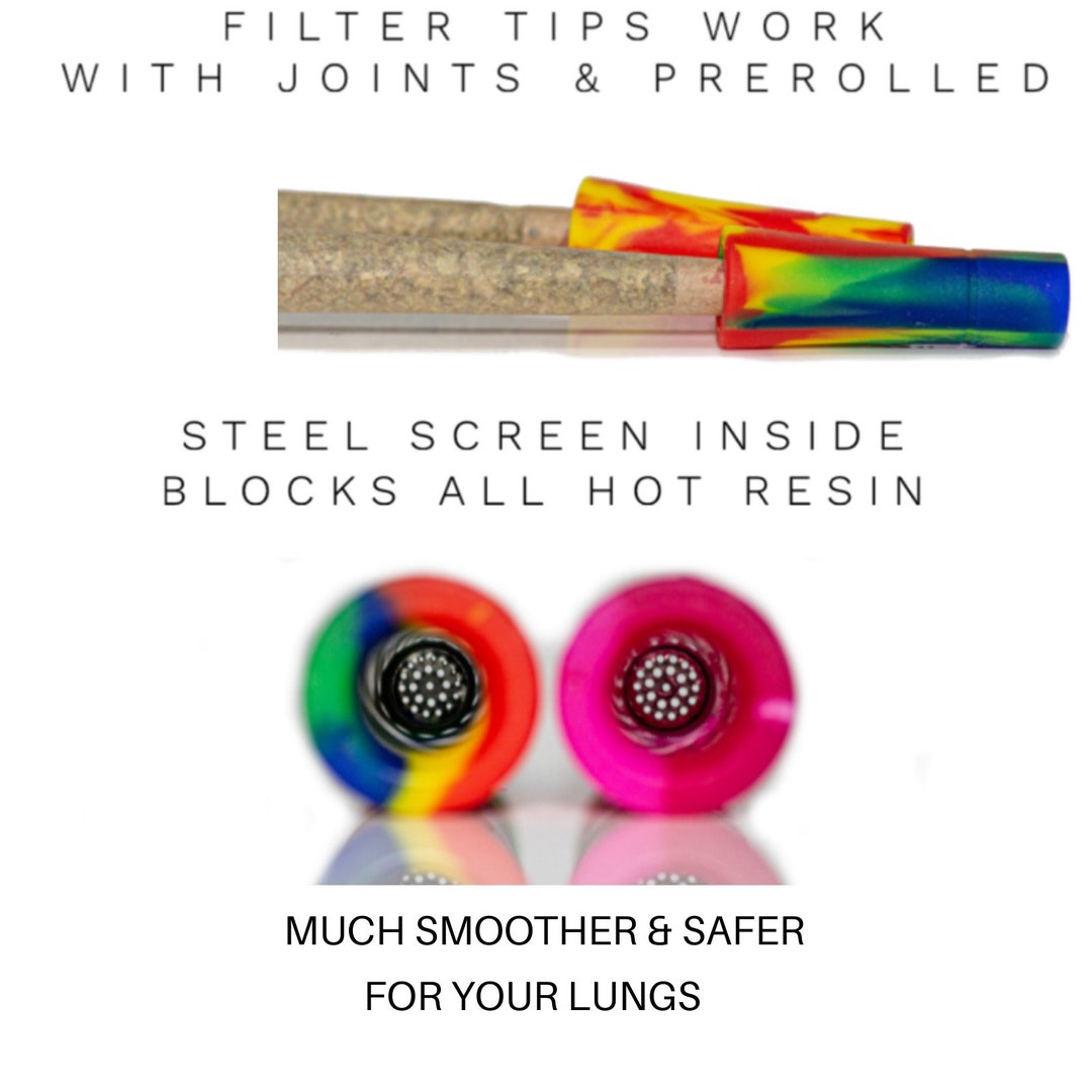 Drastic Cough Reducing, Tar and Resin Blocking FILTER TIPS (set of 2) for Rolled Herb Cigarettes & Prerolled Cones - Easy to Clean in ISO