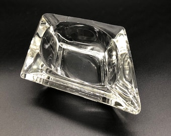 Vintage Diamond Shaped Glass Ashtray