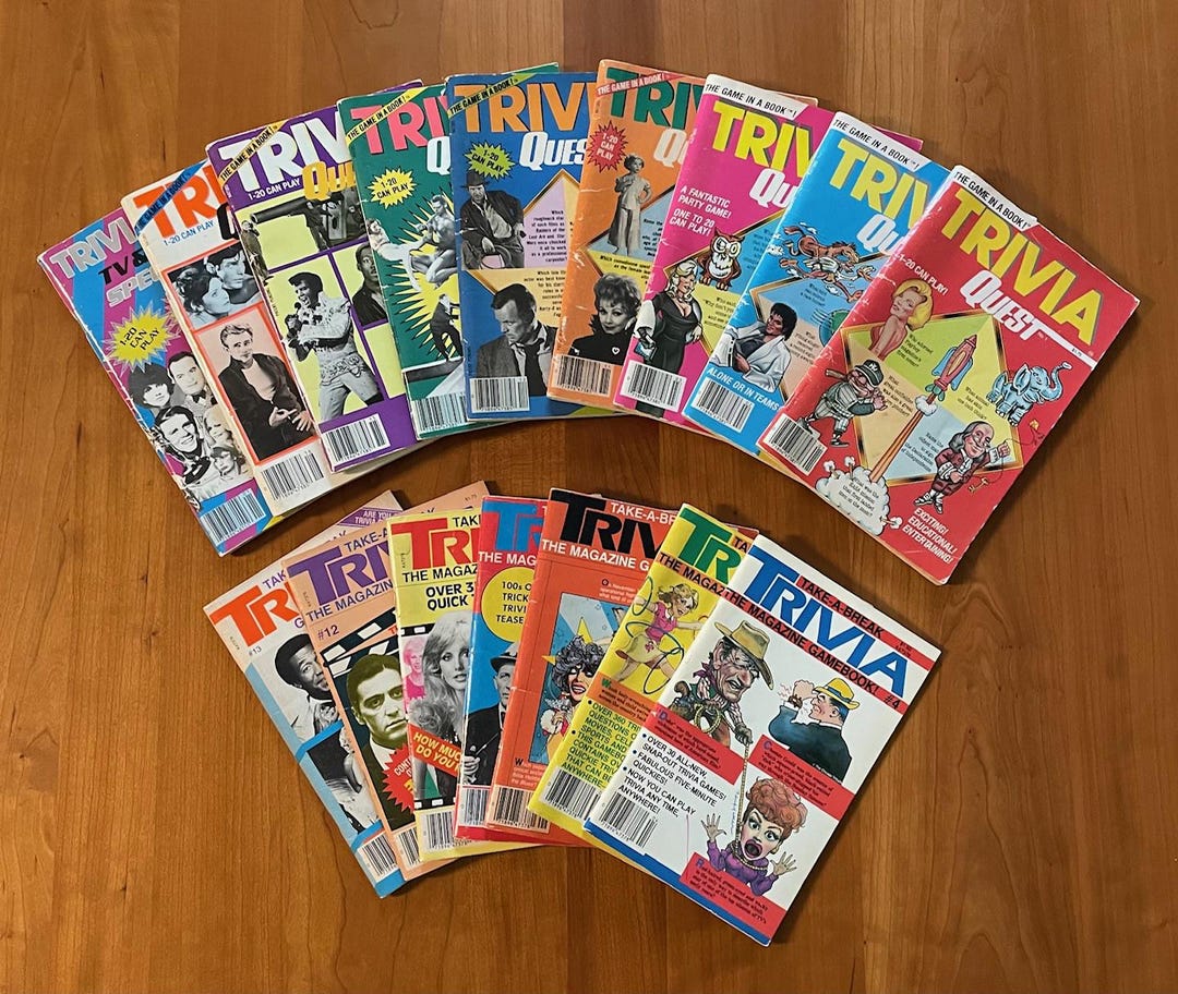 Trivia Break 9 Trivia Quest and 7 Take-a-break Trivia Midsize Game Magazines - Etsy