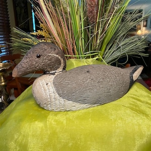 Antique Hand Carved Wood Folk Art Female Duck Hunting Decoy