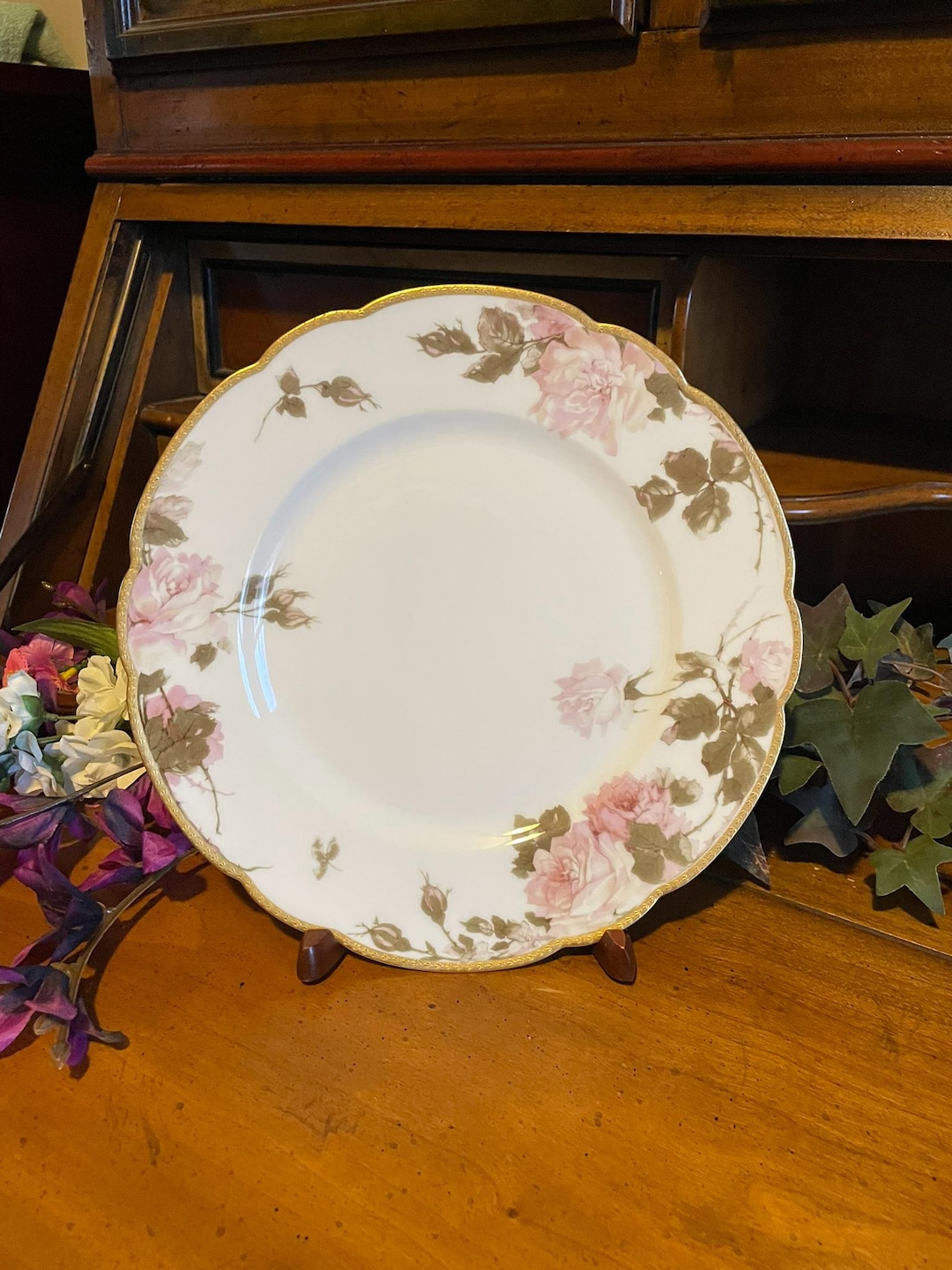 French Limoges Haviland & Co Pink Roses Pattern 9.5