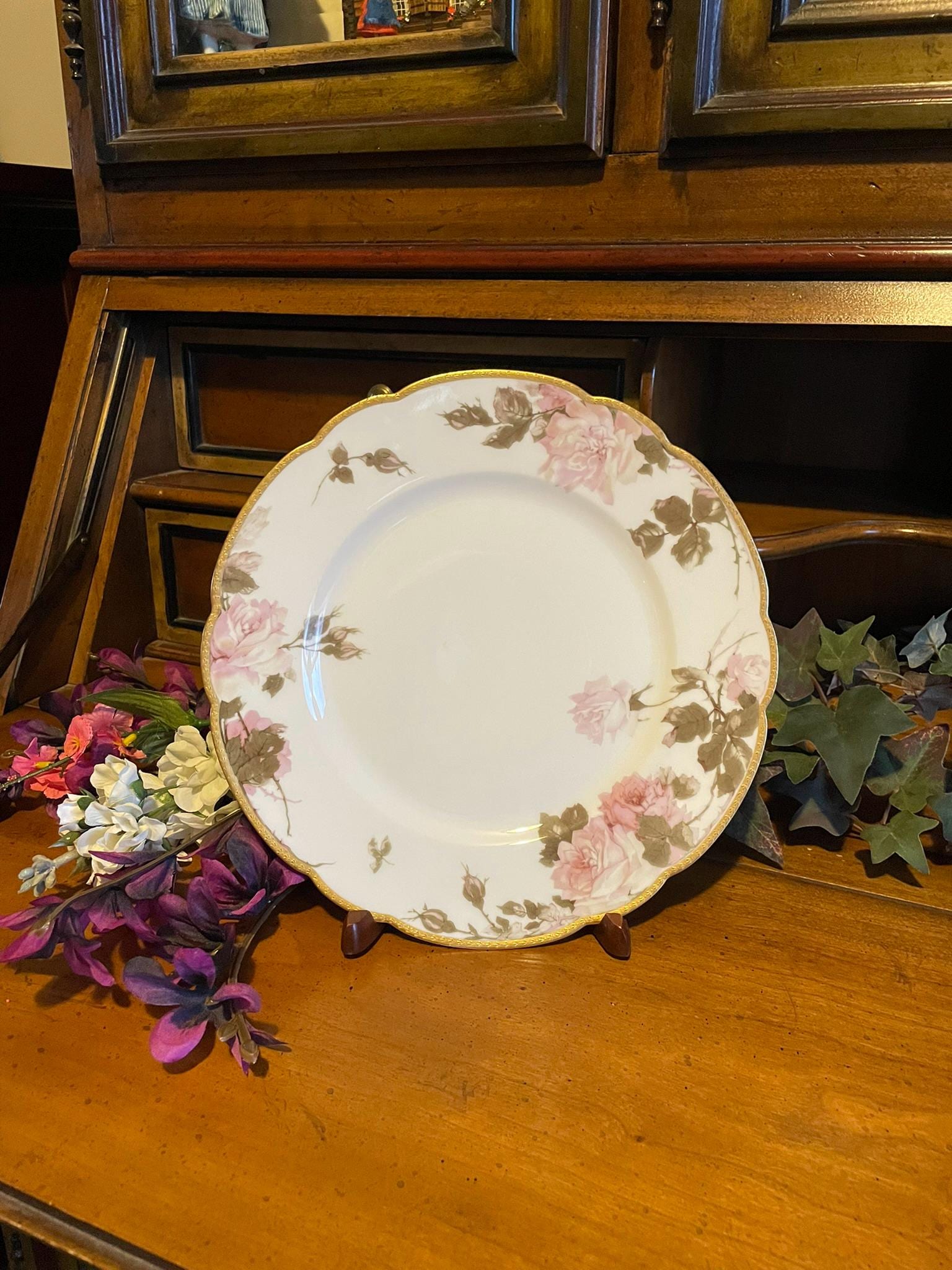 French Limoges Haviland & Co Pink Roses Pattern 9.5