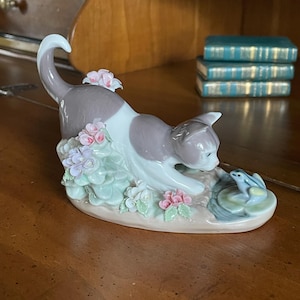 Lladro Cat Figurine - Etsy