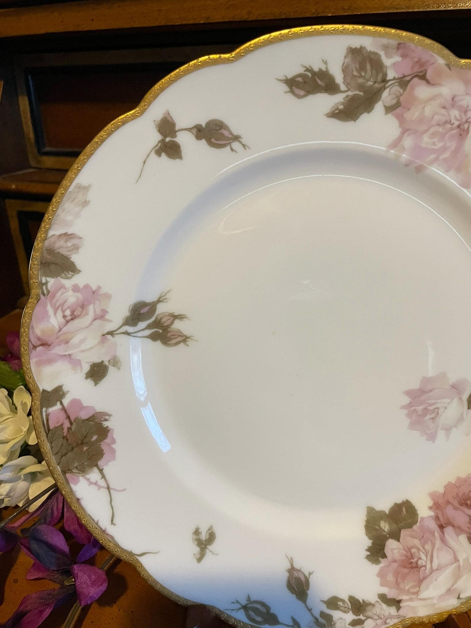 French Limoges Haviland & Co Pink Roses Pattern 9.5