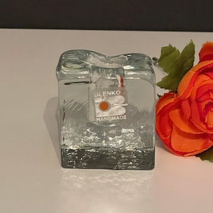 Blenko Glass Ice Cube Candle Holder