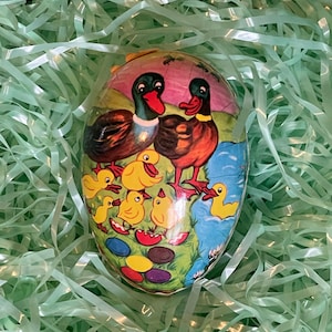 Vintage Paper Mache Easter Egg Candy Container