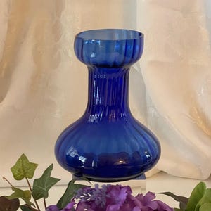 Cobalt Blue Hand Blown Art Glass Swirl Vase by Two&#39;s Company