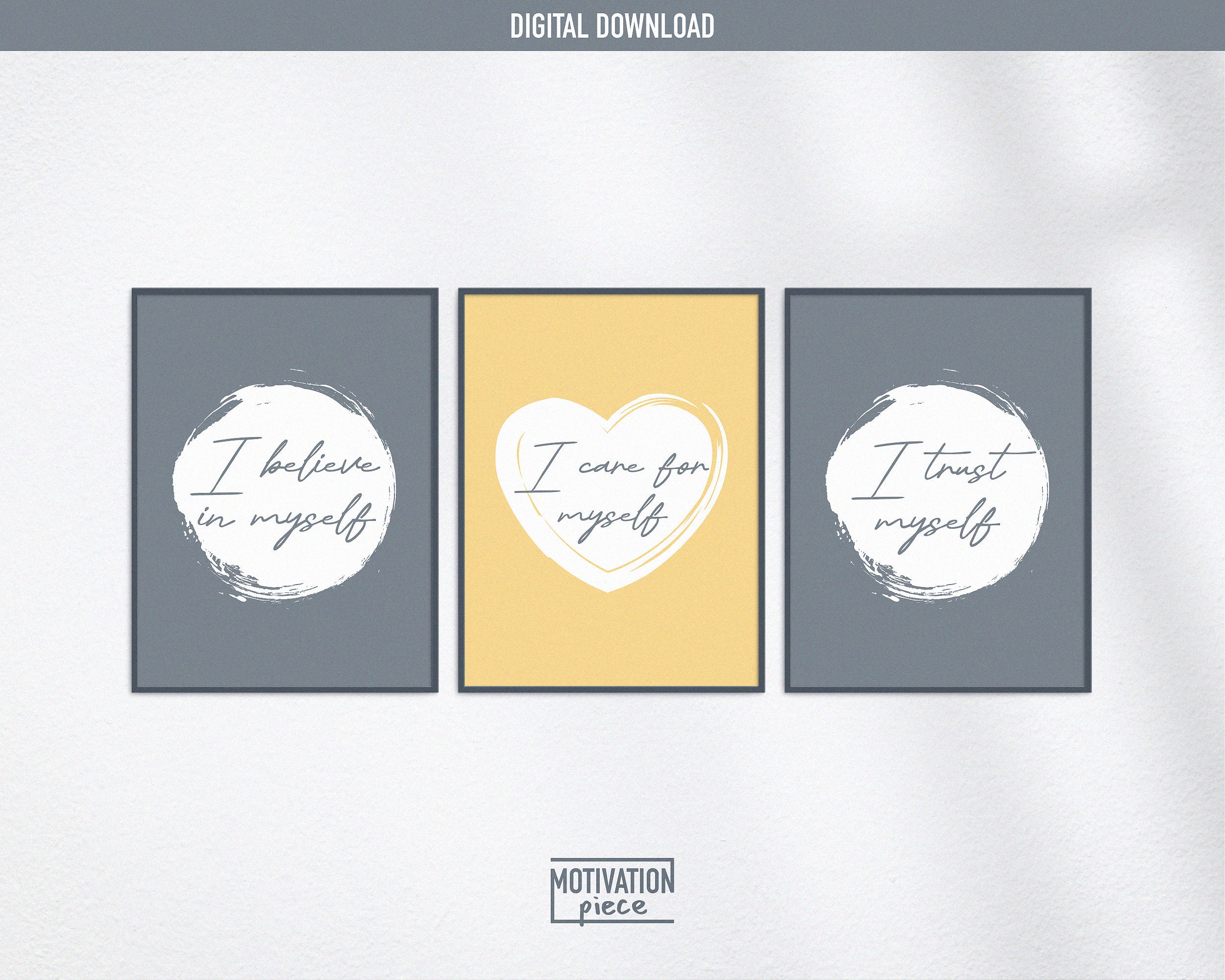 Set of 3 Motivating Quote Poster Inspiring Sayings Downloadable Wall ...