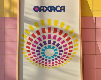 Oaxaca Wydrukowany plakat - ORYGINALNA sztuka - Meksyk Pamiątka z podróży
