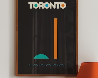 Plakat z panoramą Toronto: minimalistyczny pejzaż miejski (do pobrania cyfrowego)