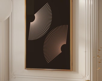 Abstrakcyjny wydruk artystyczny: Mocha & Cream Peripheral Design (pobranie cyfrowe)