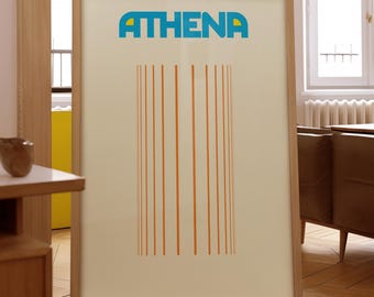 Atena - Ateny Wydrukowany Plakat - ORYGINALNA Sztuka - Akropol - Partenon