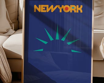 Statua Wolności: Minimalistyczny plakat artystyczny Nowego Jorku