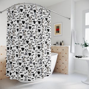Dalmatian Shower Curtain, Dog Mom Birthday Housewarming Hostess Gift, Pet Owner Dog Lover Home Decor, Pet Parent Bathroom Decoration