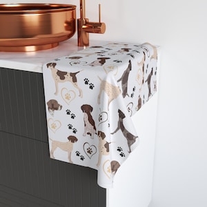German Shorthaired Pointer Hand Towel, Dog Mom Birthday Housewarming Gift, Pet Owner Lover Home Decor Tea Towel, Kitchen Bathroom Decoration
