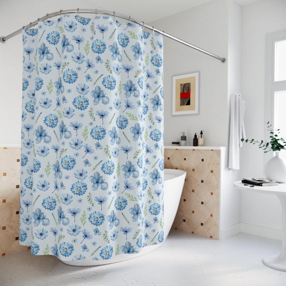 大特価‼️ カーテン 北欧 青いの葉 可愛い お洒落⭐️ Curtain ブルー 北欧カーテン Amazon ANJYUU カーテン 北欧風 厚手
