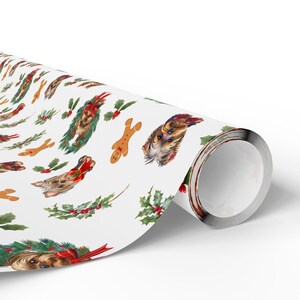 Yorkie Christmas Wrapping Paper, Yorkshire Terrier Holiday Gift Wrap, Dog Lover Holiday Gift Wrap Roll, Christmas Gift, Party Supplies Decor image 7